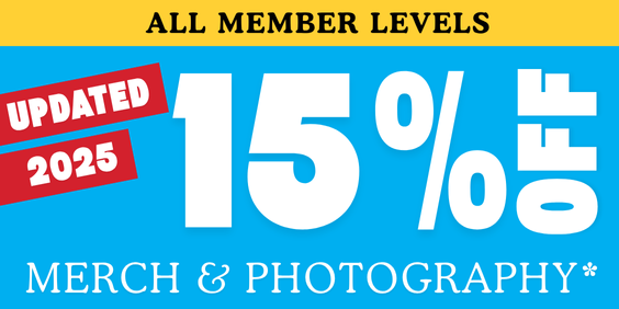 15 off merch and photo